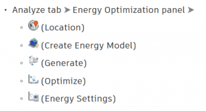 Energy Optimization panel